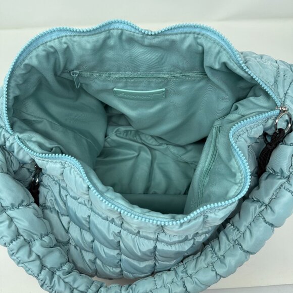 Free People Movement Quilted Large Gym Carryall Tote Bag Light Blue Travel - Picture 4 of 7